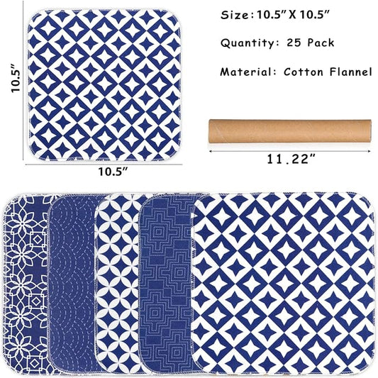 25 Pack Reusable Tissue Paperless Towel Roll Washable Cotton - Image 2