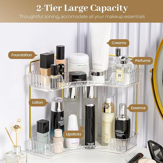 Aveniee Corner Bathroom Counter Organizer, Bathroom Countertop Shelf Makeup - Image 2