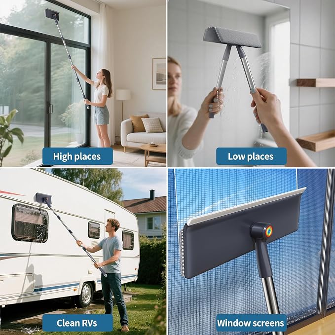 3 in 1 Window Squeegee for Home, Window Cleaning Kit - Image 9