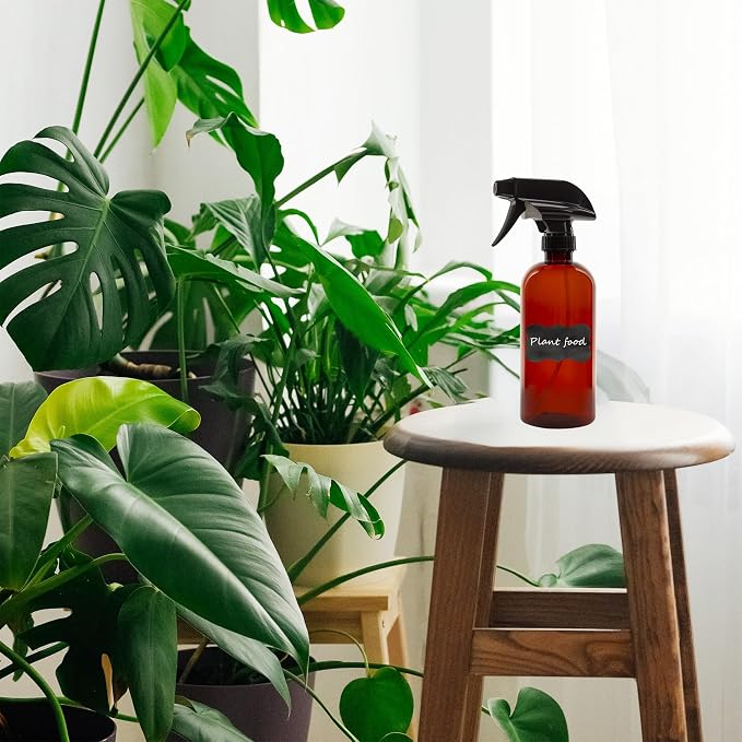 Cornucopia Brands 16oz Amber PLASTIC Spray Bottles w/Heavy Duty Mist & Stream - Image 9