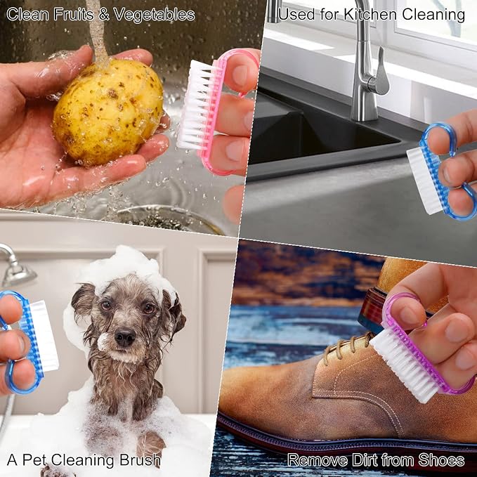 RETON 24 Pcs Handle Grip Nail Brush, Nail Brushes Fingernail Scrub Cleaning - Image 7