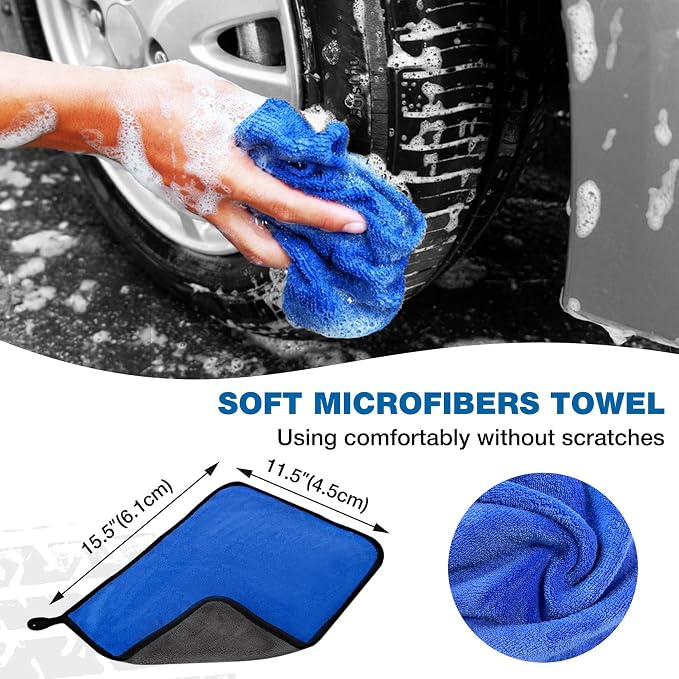 SHALL 8Pcs Wheel Brush Kit for Cleaning Wheel and Tire, Wheel and Rim Brush - Image 7