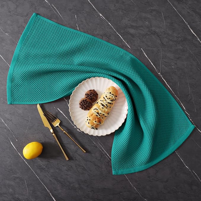 Homaxy 100% Cotton Kitchen Towels and Dishcloths Set, 12 x 12 Inches and 13 x - Image 9
