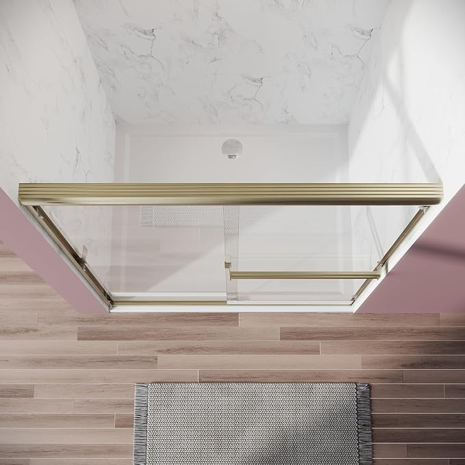 Shower Door 50-54 in. W x 72 in. H, UCALAFEE Semi-Frameless Double Sliding - Image 8