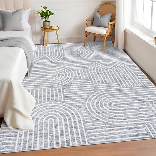 Washable Rug 4x6 Area Rugs for Living Room, Abstract Rug for Bedroom, Soft - Image 2