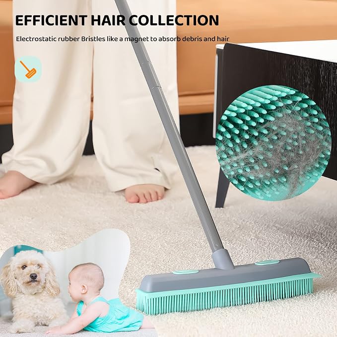 Conliwell Rubber Broom Carpet Rake - Image 8