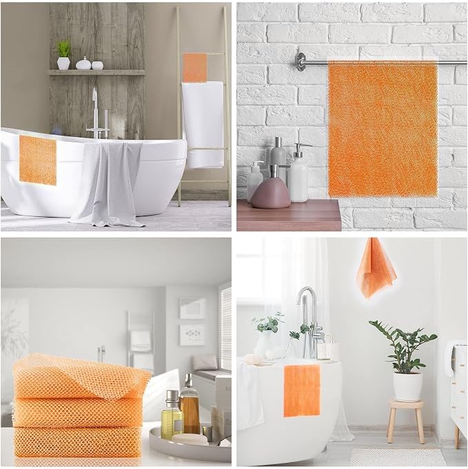 UJFQBH 3 Pieces African Bath Sponge African Net Long Net Bath Sponge - Image 7