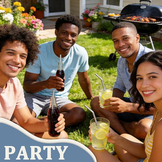 16-Pack Stainless Steel Straw, Reusable Straws – 8 Straight & 8 Bent Metal - Image 2