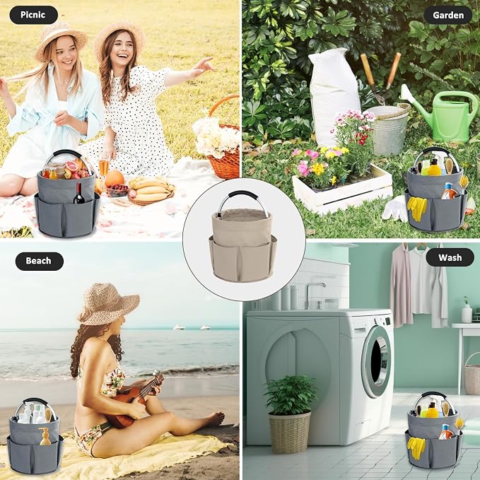 17L Cleaning Caddy with Handle, Cleaning Supplies Organizer, Foldable Storage - Image 7