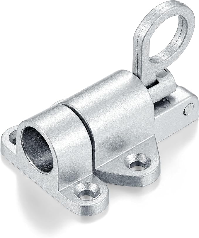 8 Packs Self-Closing Latches,Silver Gray Spring Door Lock,Resilient Bolt Latch - Image 8
