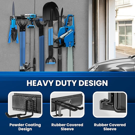 48'' All-Metal Garage Tool Organizer Wall Mount – Heavy-Duty Tool Rack Holds - Image 2