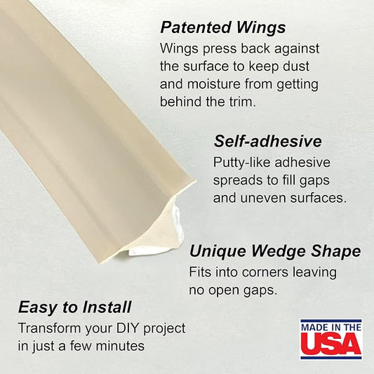 InstaTrim New & Improved Caulk Trim -10ft Ivory 3/4" Wide Caulk Tape - Image 2