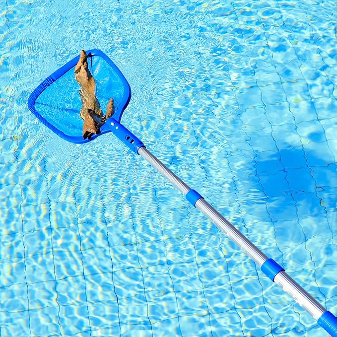 Pool Skimmer - Pool Net with 3 Section Pole, 48 inch Pool Skimmer Net with Pole - Image 9