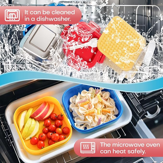 Lunch Box for Kids- Stainless Steel, Microwave Safe DIY Double Layer Leak-Proof - Image 7