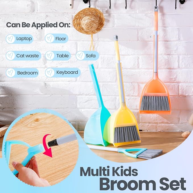 Roshtia 3 Pcs Mini Broom with Dustpan - Image 7