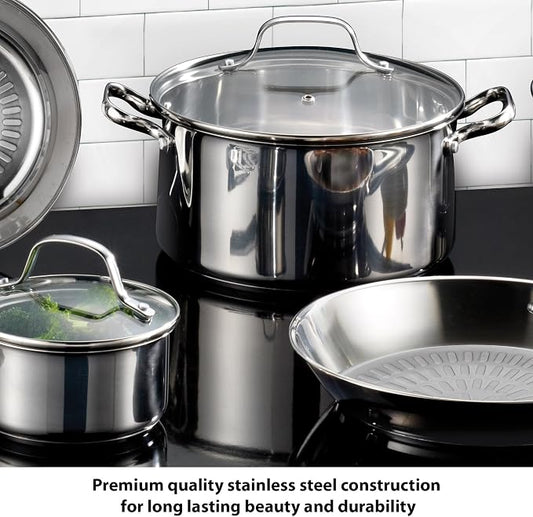 T-fal Performa Stainless Steel Cookware Set 12 Piece Induction Oven Broiler - Image 2