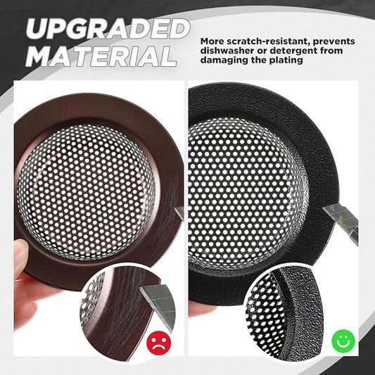 Mudder 3 Pcs Kitchen Sink Drain Strainer and Stopper Stainless Steel Garbage - Image 2