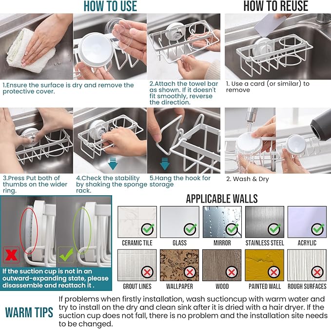 TAILI 4-in-1 Sponge Holder for Kitchen Sink - Image 8