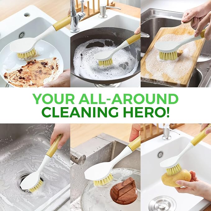 Bamboo Dish Brush Set of 2 - Image 7