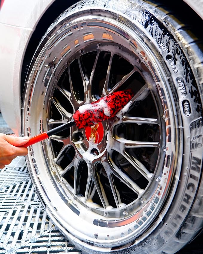 Wheel Brushes for Cleaning Wheels- 2X Soft Wheel Cleaning Woolies Brush - Image 6
