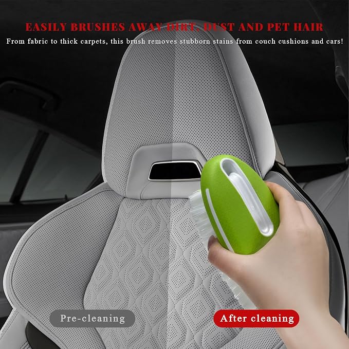 Carpet and Upholstery Cleaning Brush, Stiff Bristle Detailing Scrubber - Image 6