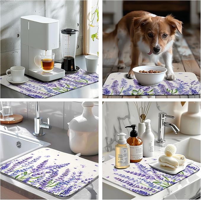 Purple Lavender Dish Drying Mat - Image 7