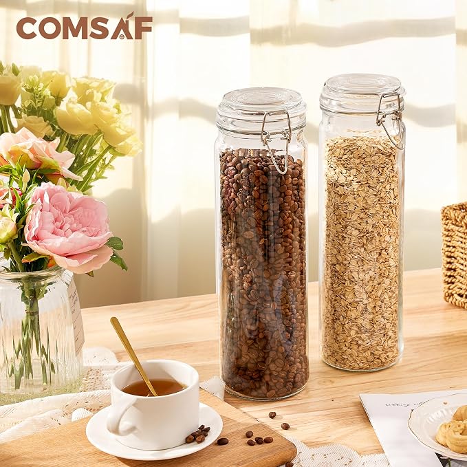 ComSaf 60oz Airtight Glass Jars Set of 3 - Image 8