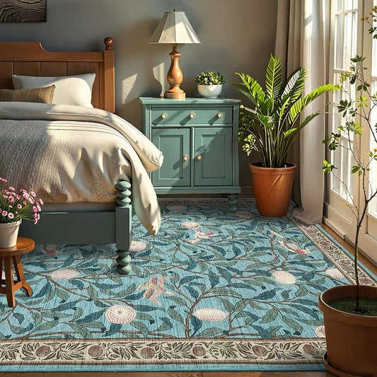 GarveeHome Boho Leaf Rugs for Bedroom, 5x7 Area Rugs for Living Room - Image 2