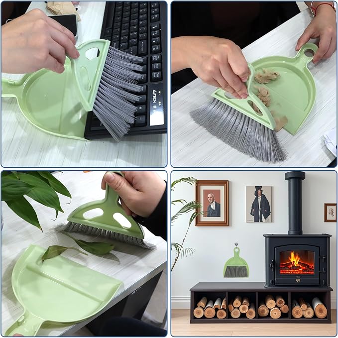 Small Dustpan and Brush Set, Mini Dust Pan and Brush, Hand Broom and Dustpan Set - Image 7