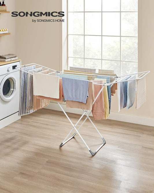 SONGMICS Clothes Drying Rack, Metal Laundry Drying Rack, Space-Saving, - Image 2