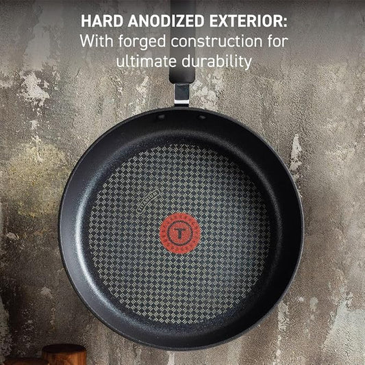 T-Fal Ultimate Hard Anodized Nonstick Fry Pan Set 3 Piece: 8, & 12 Inch - Image 2