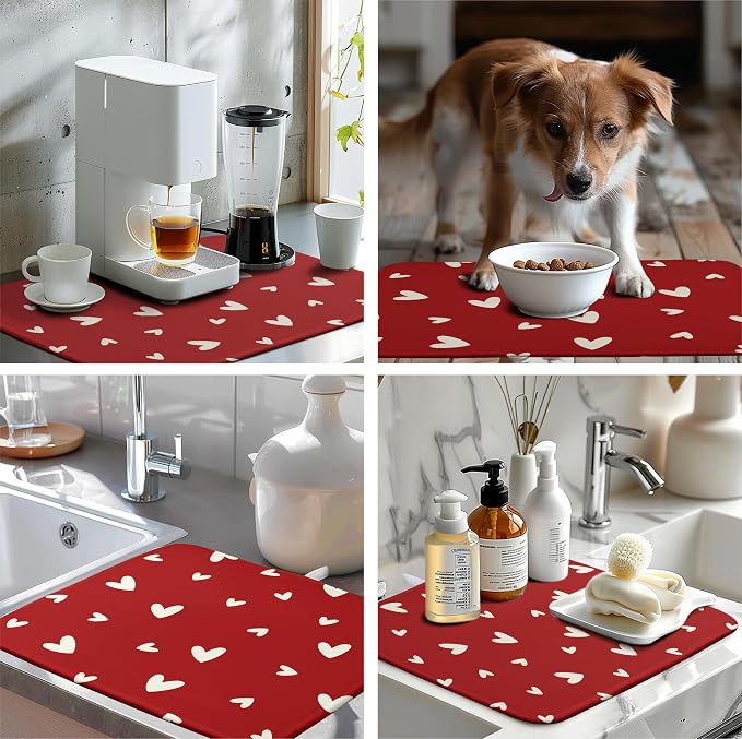 Valentine's Day Love Heart Dish Drying Mat - Image 7