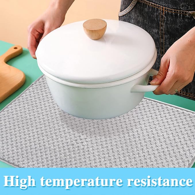 2 Pack Microfiber Dish Drying Mat, 24*17 inch Absorbent Dish Drainer Kitchen - Image 7