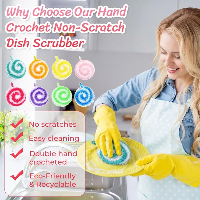 Kenning 12 Pcs Dish Scrubber Non Scratch Dish Washing Scrubbers Reusable - Image 7