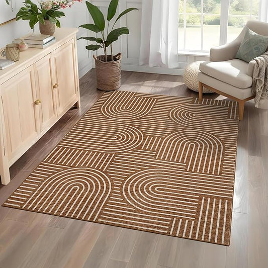 Washable Rug 3x5 Area Rugs for Living Room, Abstract Rug for Bedroom, Soft - Image 2