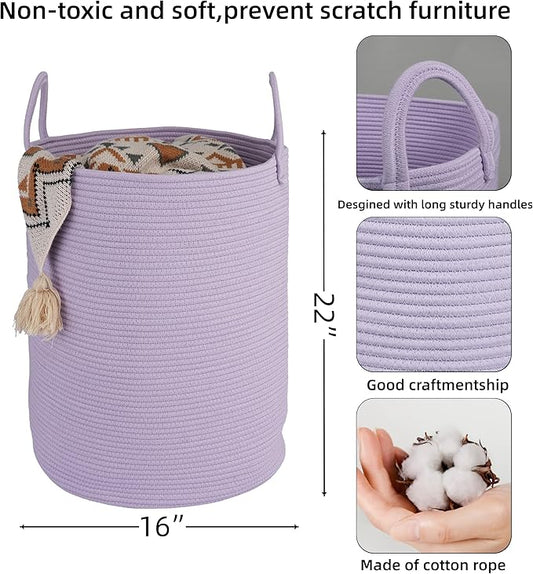 Cotton Rope Laundry Basket Hamper - Image 2