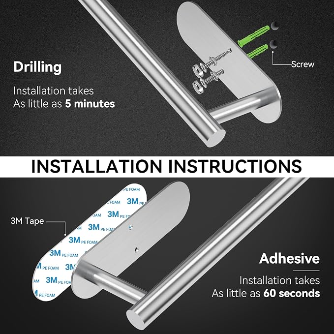 Auxmir No Drilling Self Adhesive Toilet Paper Holder, Premium Rustproof SUS304 - Image 8