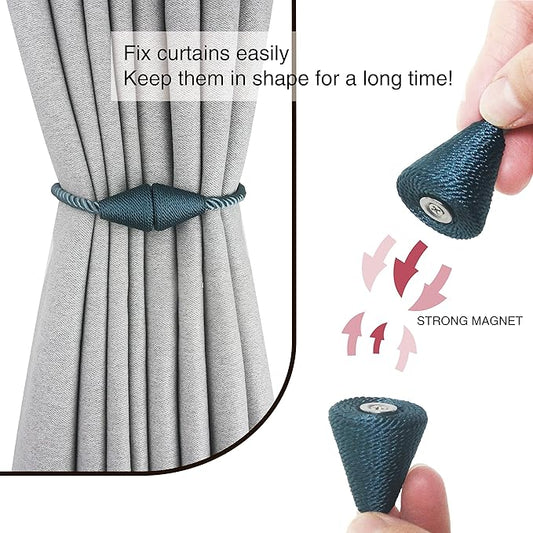 6 Pack Magnetic Curtain Tiebacks Rope Modern Handmade Curtain Tie Backs - Image 2