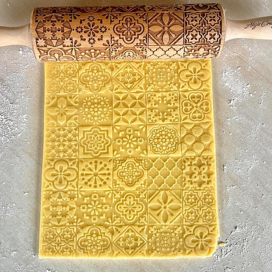 PORTUGUESE TILES Embossed Rolling Pin - Image 2