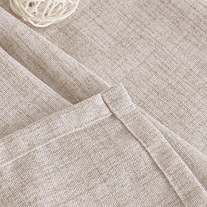 YoungsTex Natural Linen Back Tab Curtains 84 Inch Length 2 Panels - Image 9