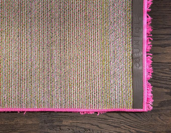 Unique Loom Solid Shag Collection Area Rug (2' 6" x 16' 5" Runner, Taffy Pink)