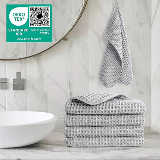 POLYTE 430 GSM Microfiber Lint Free Washcloth Face Towel, 13 x 13 in, 4 Pack - Image 2