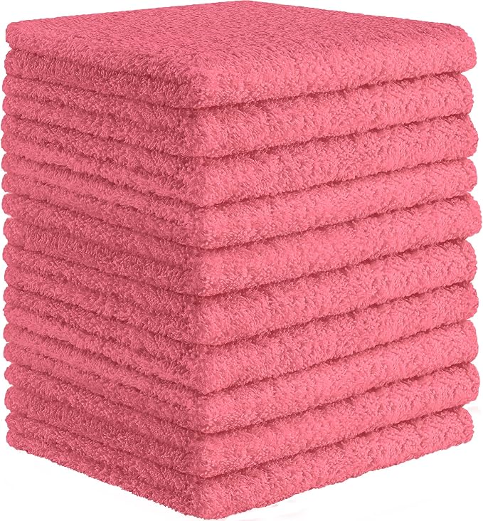 DecorRack 10 Pack 100% Cotton Wash Cloth, Luxurious Soft, 12 x 12 inch Ultra by DecorRack