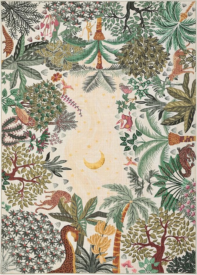 GarveeHome 6x9 Area Rug Jungle Beige Washable Rugs - Image 8