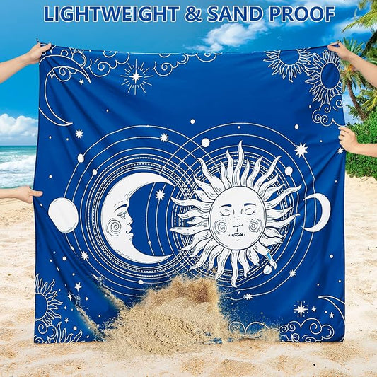 WIWIGO Beach Blanket Waterproof Sandproof Beach Mat 79" X 83"/10'x9'for 2-8 - Image 2