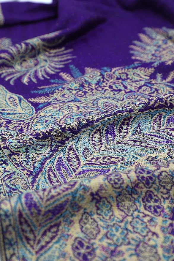 Achillea Big Paisley Pashmina Shawl Wrap for Women – Elegant Scarf for Weddings, Evening Dresses, Festivals & Daily Wear