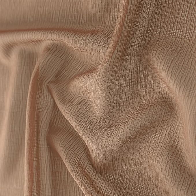 Pinch Pleat Curtains 108 Inches Long for Bedroom Living Room Soft Touch Light Filtering Sheer Pleated Drapes with Ajustable Hooks, Mocha Moose, 42" W x 108" L, 2 Panels