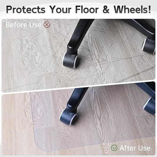 Crystal Clear Chair Mat for Hardwood Floor, 48” x 36” Office Chair Mat for Hard - Image 2