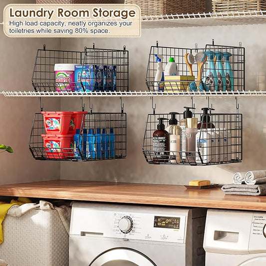 Deeper 4'' Design 5 Tier Foldable Hanging Closet Organizer and Storage,Wire - Image 2