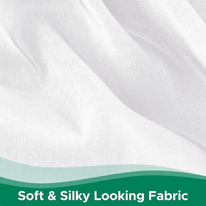 Biscaynebay Wrap Around Bed Skirts for Twin & Twin XL Beds with Extra Long Drop of 21", White Adjustable Elastic Dust Ruffles Easy Fit Wrinkle Resistant Silky Luxurious Fabric Machine Washable